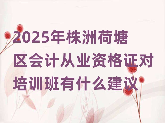 2025年株洲荷塘區(qū)會(huì)計(jì)從業(yè)資格證對(duì)培訓(xùn)班有什么建議