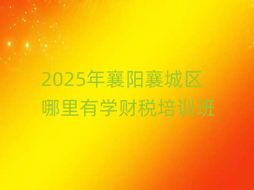 2025年襄陽襄城區(qū)哪里有學(xué)財稅培訓(xùn)班