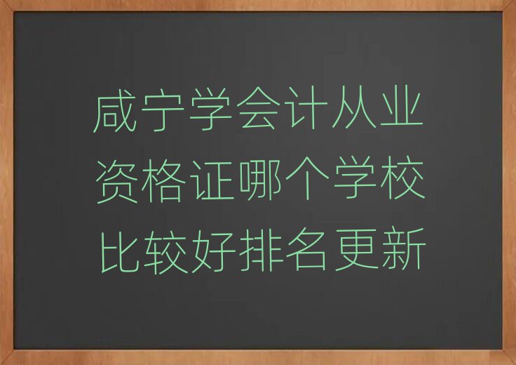 咸寧學(xué)會(huì)計(jì)從業(yè)資格證哪個(gè)學(xué)校比較好排名更新