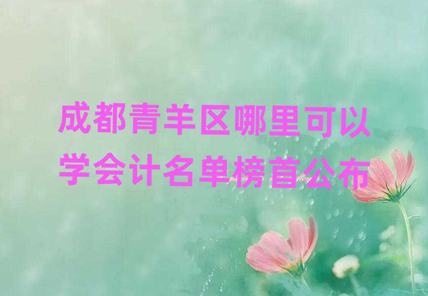 成都青羊區(qū)哪里可以學(xué)會計名單榜首公布