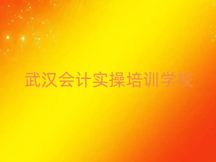 2025年武漢有沒有會計實操培訓(xùn)班
