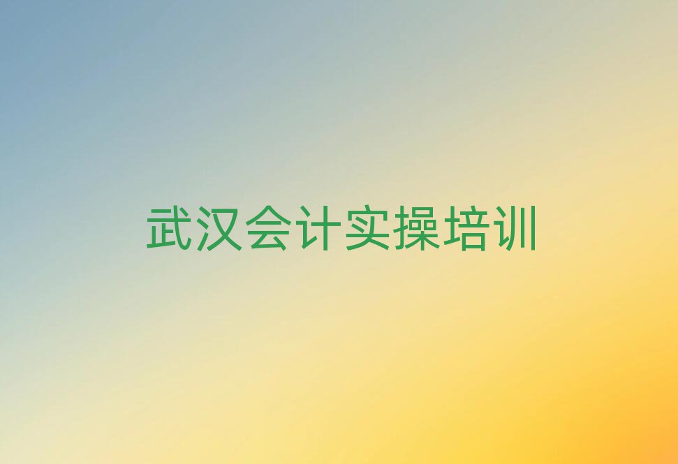 2025年武漢有沒有會計實操培訓(xùn)班