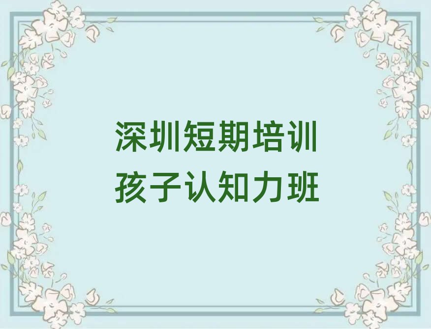 深圳短期培訓(xùn)孩子認(rèn)知力班