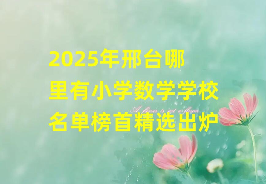 2025年邢臺(tái)哪里有小學(xué)數(shù)學(xué)學(xué)校名單榜首精選出爐