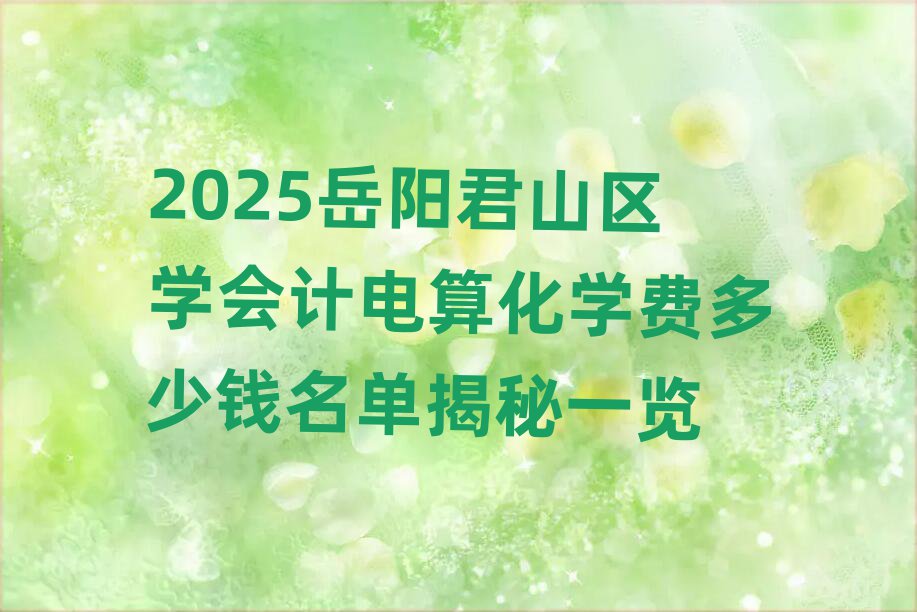 2025岳陽君山區(qū)學(xué)會計電算化學(xué)費多少錢名單揭秘一覽
