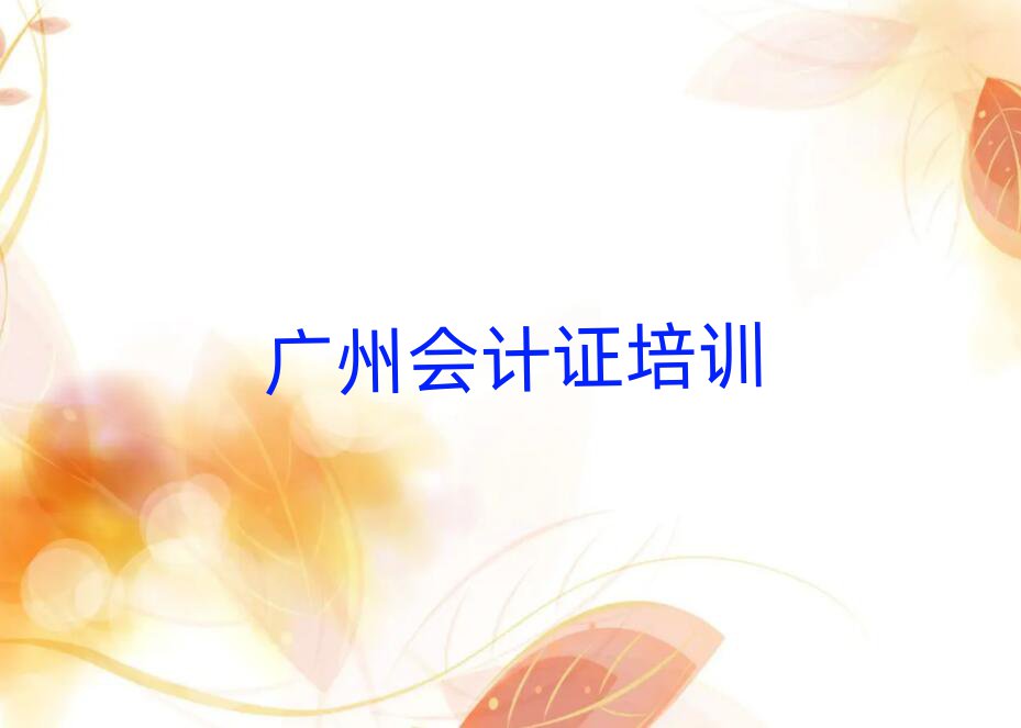 廣州哪里學(xué)會(huì)計(jì)證精選名單出爐
