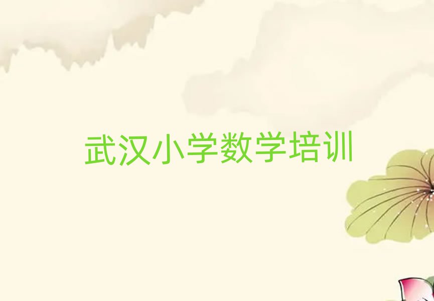 武漢哪里學(xué)小學(xué)數(shù)學(xué)十大名單排名甄選