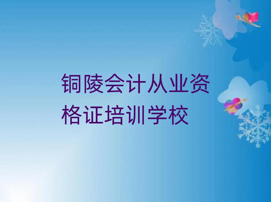 銅陵學(xué)會計(jì)從業(yè)資格證去什么學(xué)校名單大全一覽